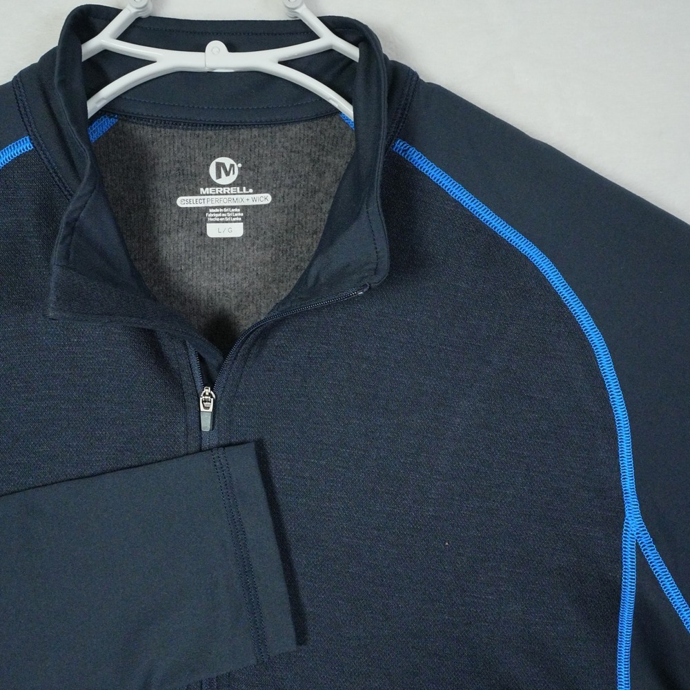 Merrell Mens Quarter Zip Pullover Select‎ Performix Wick Navy Blue Size Large